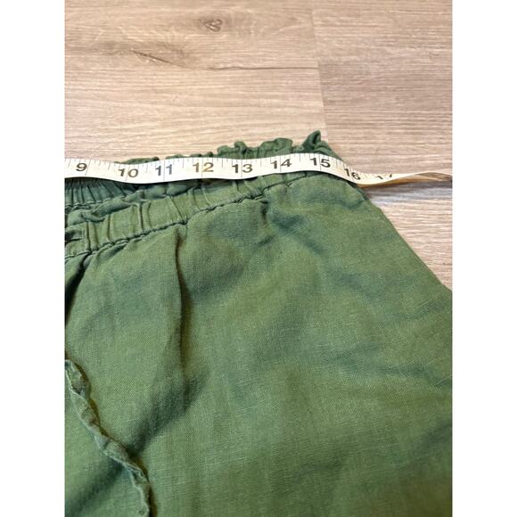 J. Crew 2024 Green Linen Soliel Wide Leg Pants L Casual Minimalist Beach Coastal - Picture 7 of 11